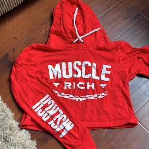 Muscle rich athletic crop hoodie